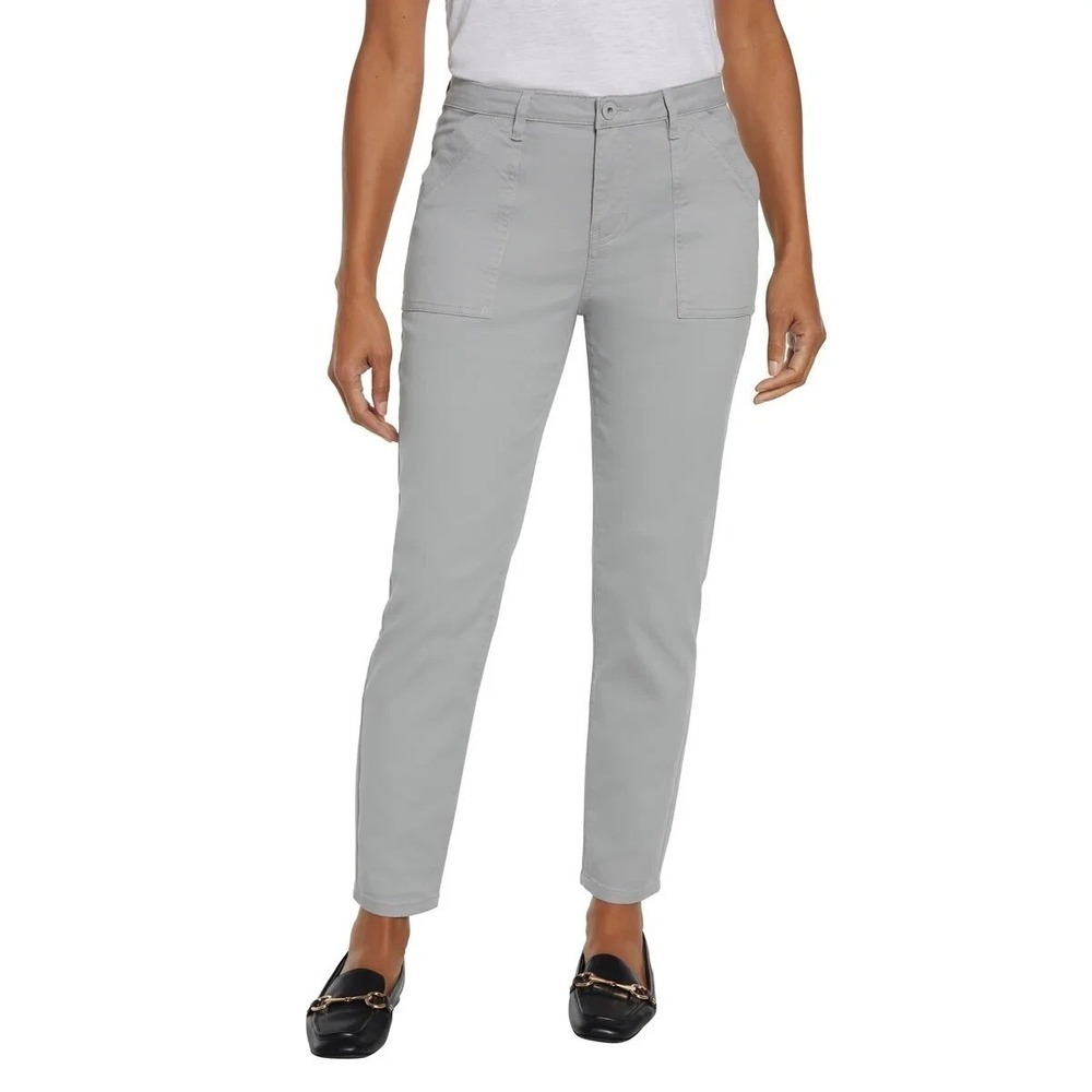 NWT Banana Republic Womens High Rise Twill Pant Gray Slim Ankle Size 16